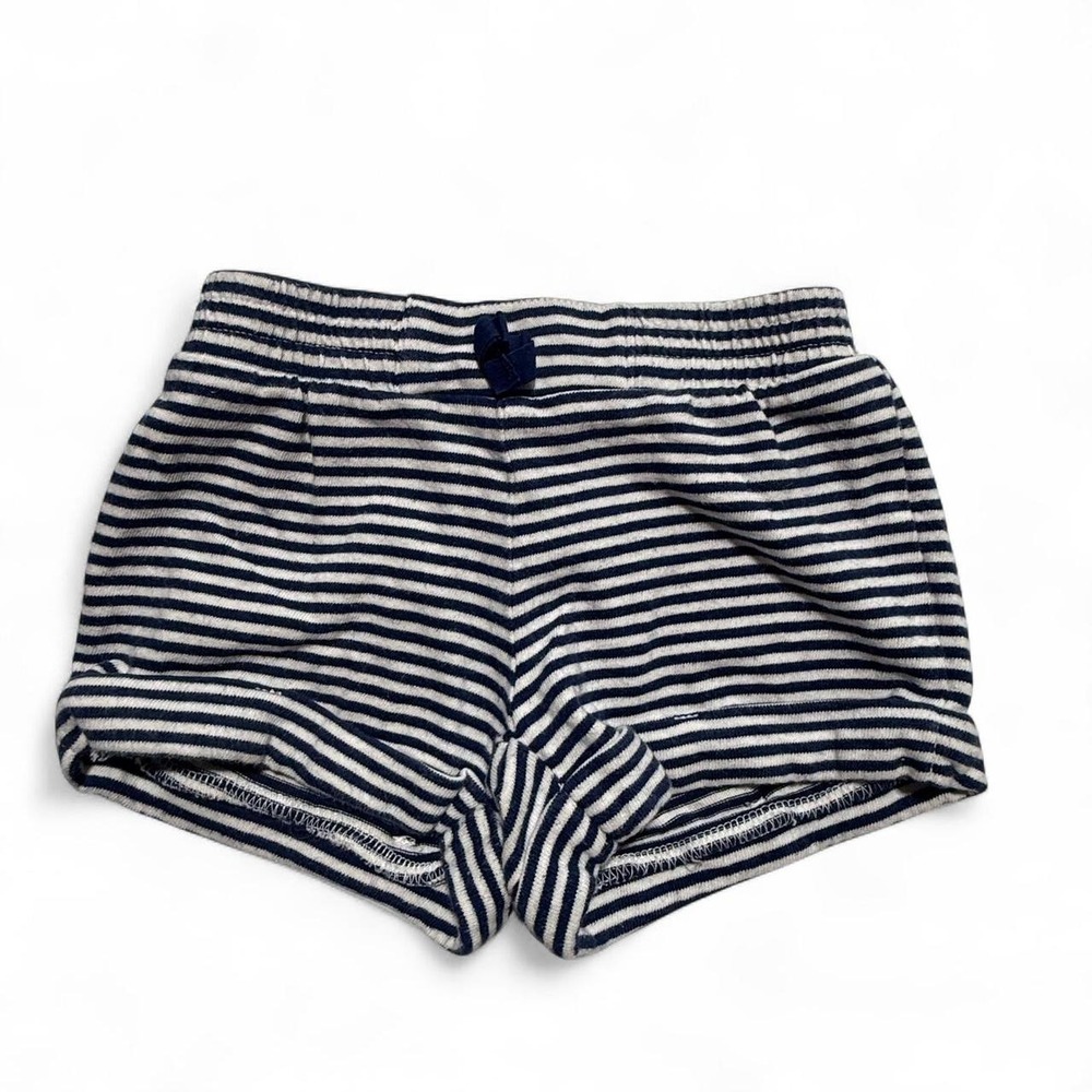 Gymboree Navy Blue White Striped Knit Shorts 2T